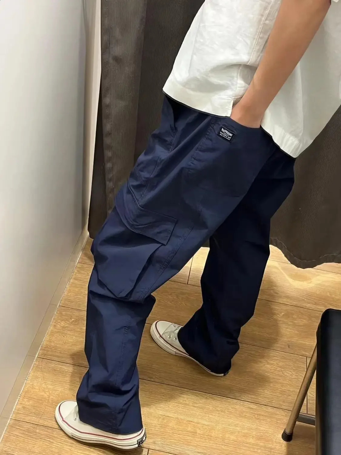 Navy Blue Cleanfit Pants Men American Retro Multi Pocket Workwear Trousers High Street Straight Leg High Street Vintage Pants 241010