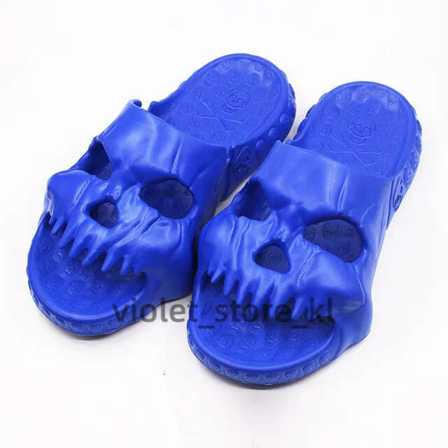 New Personalized Skull Design Men Slippers 2023 Summer Outdoor Fun Novelty Slide Thick Sole Platform Beach Non-Slip Women Sandal B31