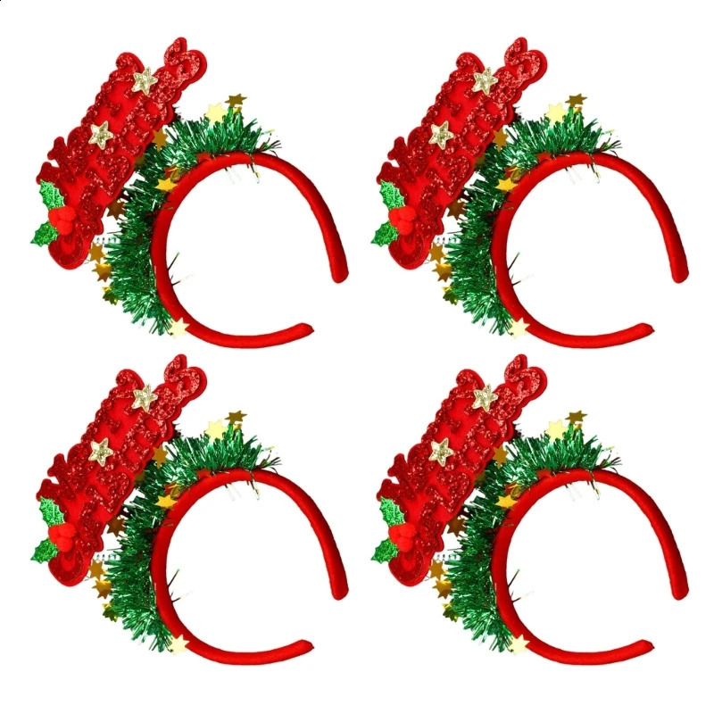 4 packages of Christmas letter headbands for women and girls holiday hairbands 241018