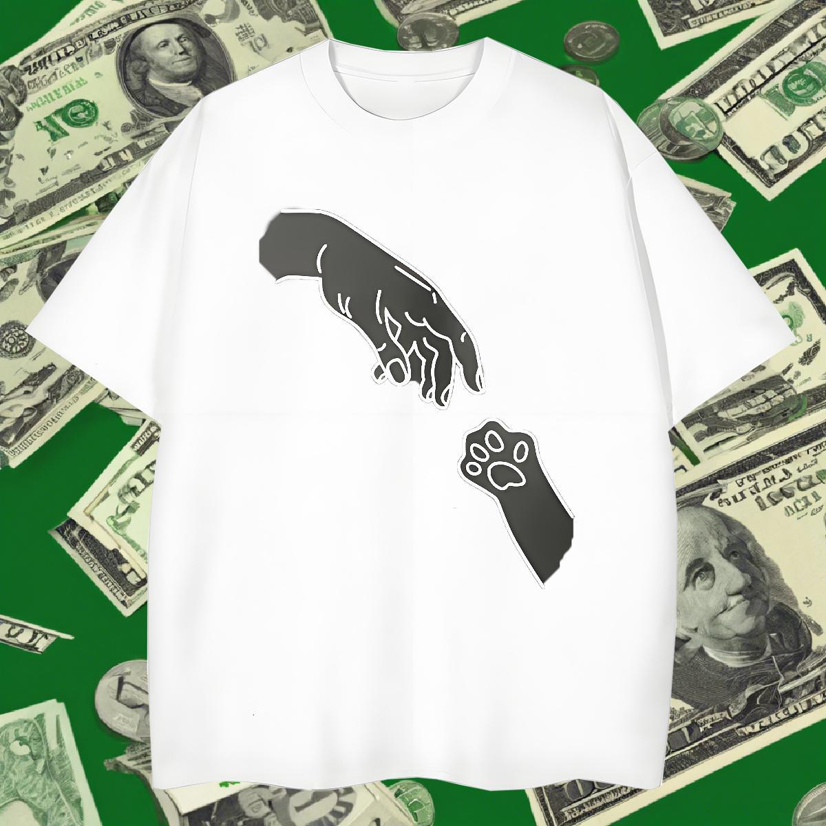 Free Shipping T shirt 230g Cotton hands Casual DIY Printed Breathable Tshirts Customized Tops Tees