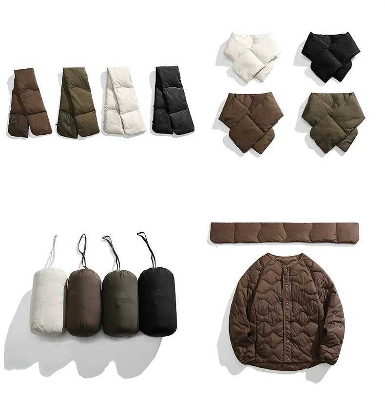Winter Down Jacket Mens Trendy Three-proof Lightweight White Duck Down Coat Women Brand Detachable Scarf Collar Short Jacket LX241018