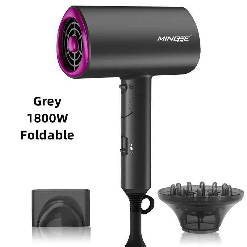 110V 220V foldable hair dryer 1800W high-power EU//UK plug air supply cover and nozzle hammer hair dryer 2024 model W241018