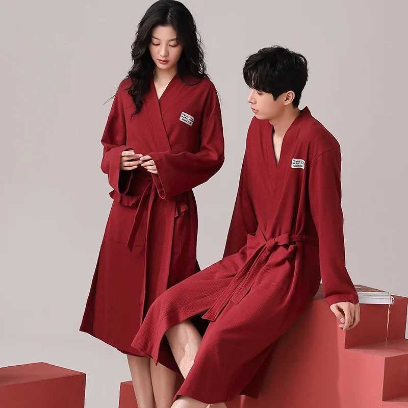 2024 Autumn Couple Long Sleeve 100% Cotton Kimono Robes for Men High Quality Soft Sleepwear Bathrobe Women Homewear Home ClothesXJ241018