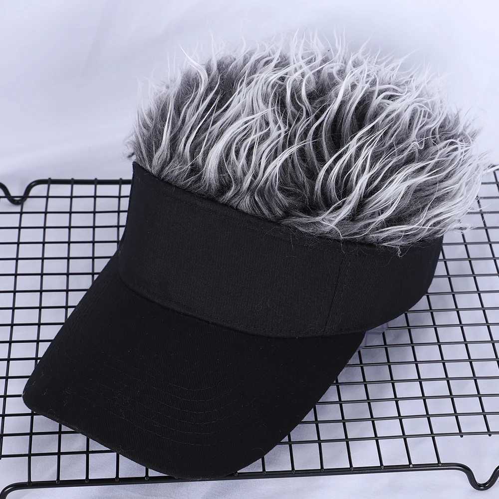 Golf Baseball Cap with Fake Flair Hair Cap Sun Visor Fun Toupee Hats Mens Womens Spiked Hairs Wig Hat Moto Gp Baseball CapX241018