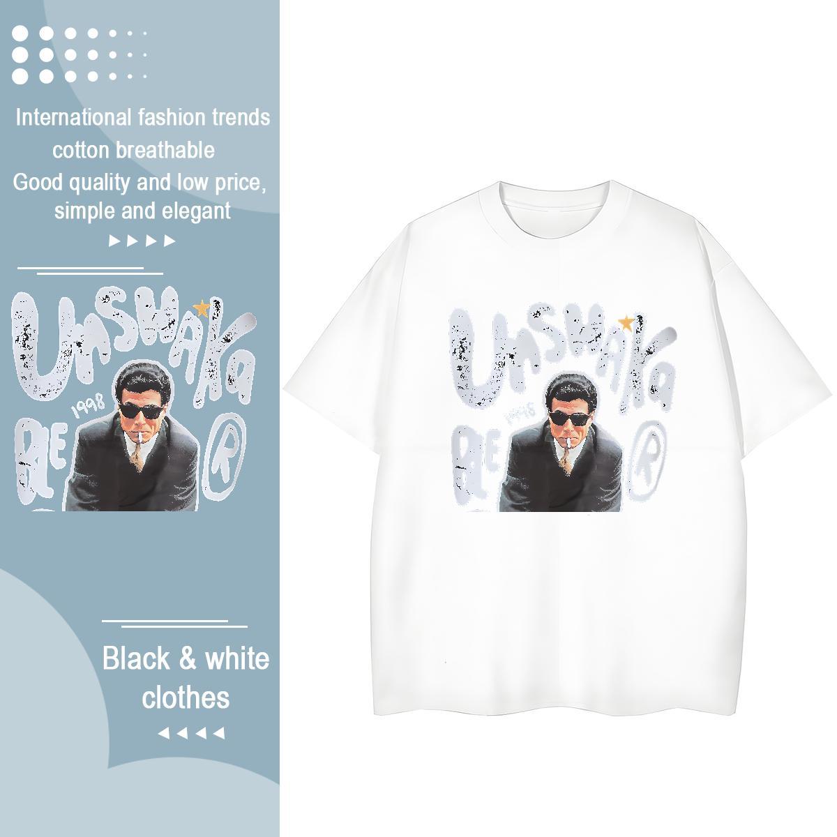 Designer Women T Shirts 230g 100% Cotton Short Sleeve O-Neck Sports Street Wear portrait Women Tshirts Comfortable DIY Anime Printed Top Tees