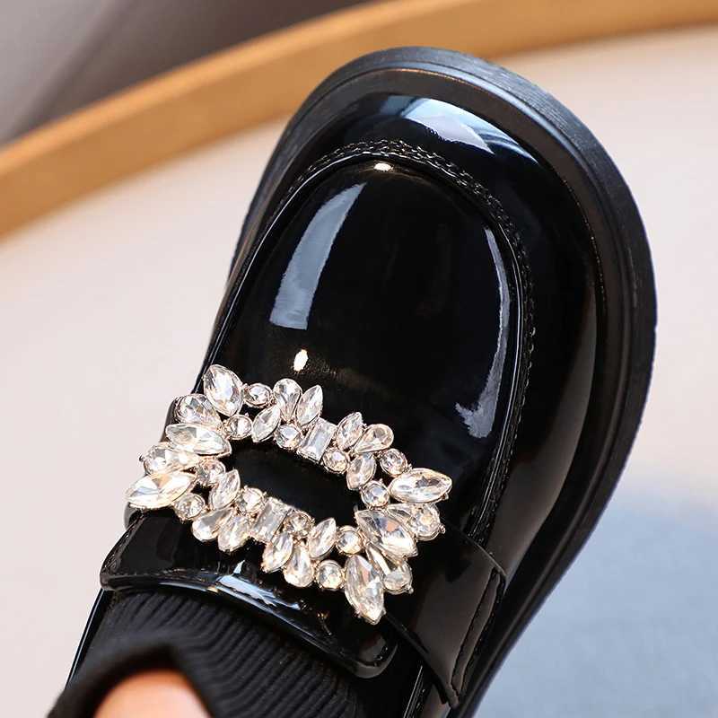 Boots Children Fashion Boots Girls Rhinestone Princess Boots Square Buckle Breathable Kids Sock Shoes 2024 Spring Autumn New H241018