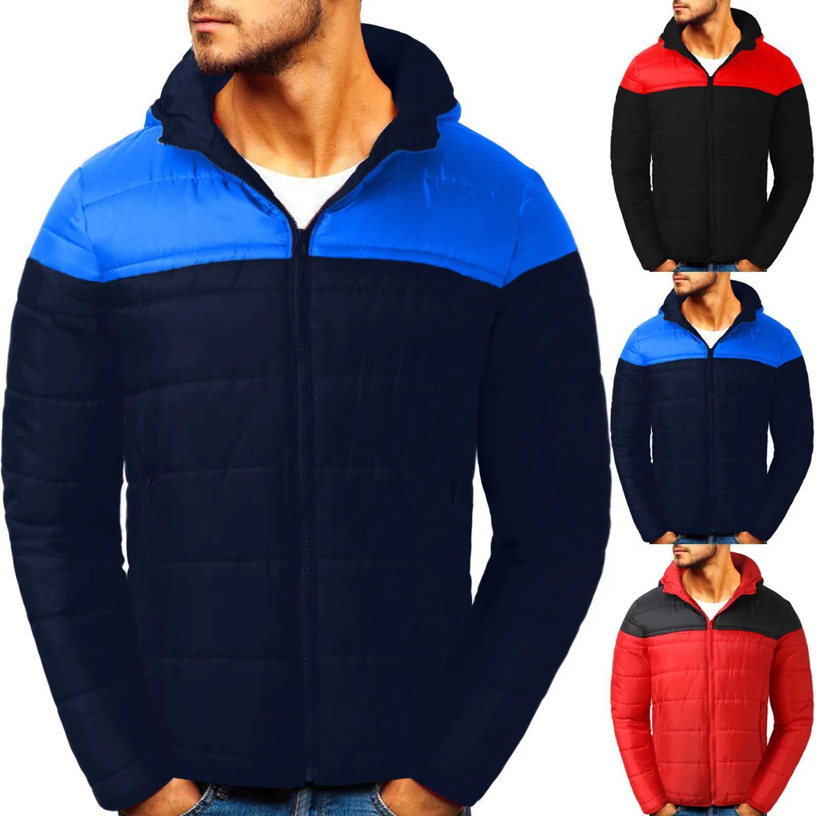 Men Autumn And Winter Casual Splicing Zipper Top Outdoor Coat Down Jackets Plus Size Short Sport Outdoor Wear 2023 Male Cotton LX241018