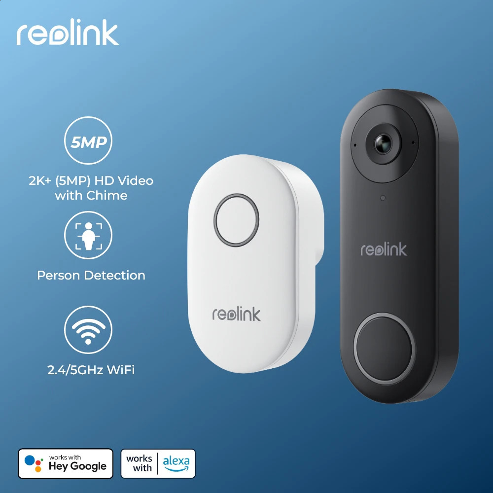Reolink 2KVideo Doorbell WiFi and PoE Smart Outdoor Home Video Intercom Human Detection Wired Doorbell Supports Chime Alexa 240925
