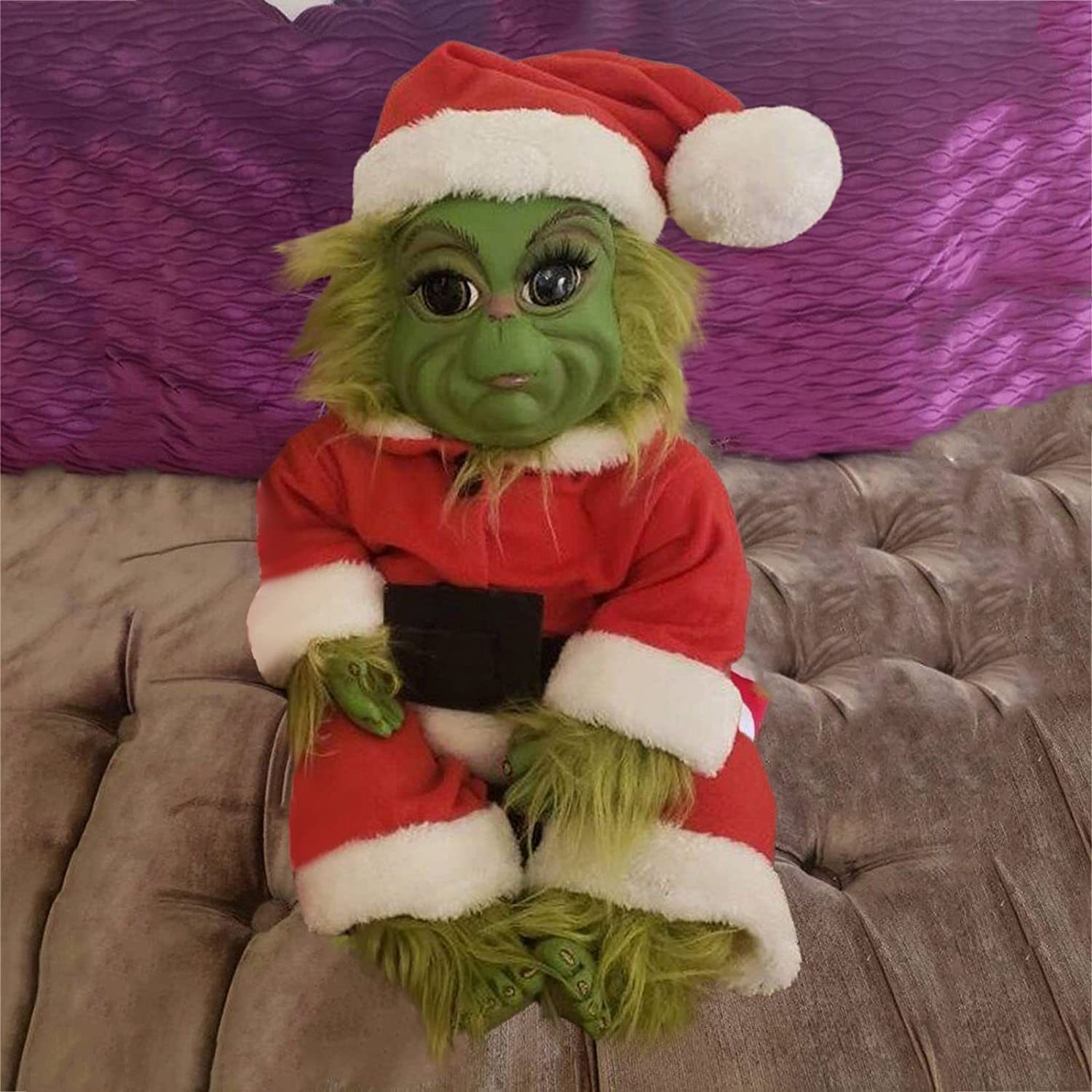 Creative Plush Elf Grinch Doll Christmas Gift Green Furry Monster 1018
