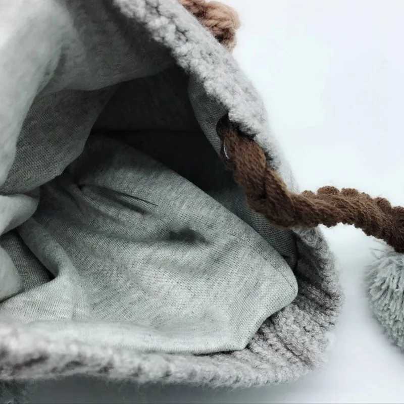 Baby Girl Knitted Braids Hat Flower Pattern Knitting Caps with Ball Winter Warm Baby Beanies 6-24M Kids Hat Child Decoration LX241018