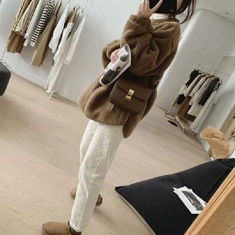 Y2k Korean Version Winter Clothes Women Jackets Lambwool Coat Fashion Casual Loose Oversize Thick Parkas Long Sleeve Tide CoatsX241018