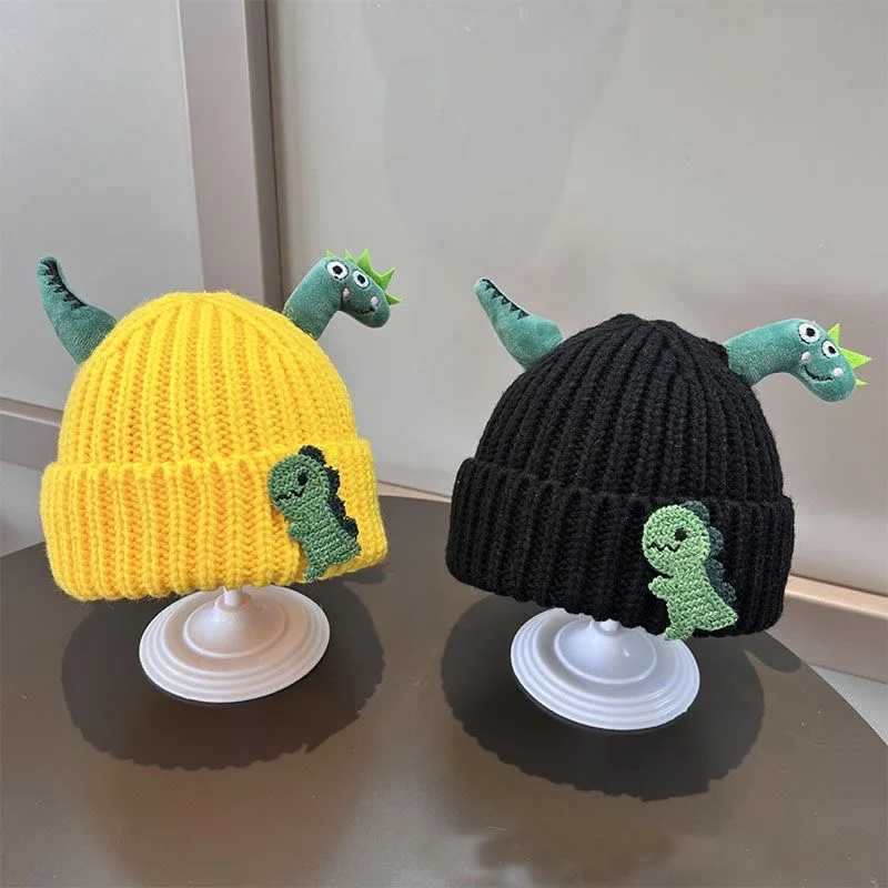 Baby autumn and winter hat cute super cute dinosaur modeling wool hat winter boys and girls warm pullover knitted LX241018