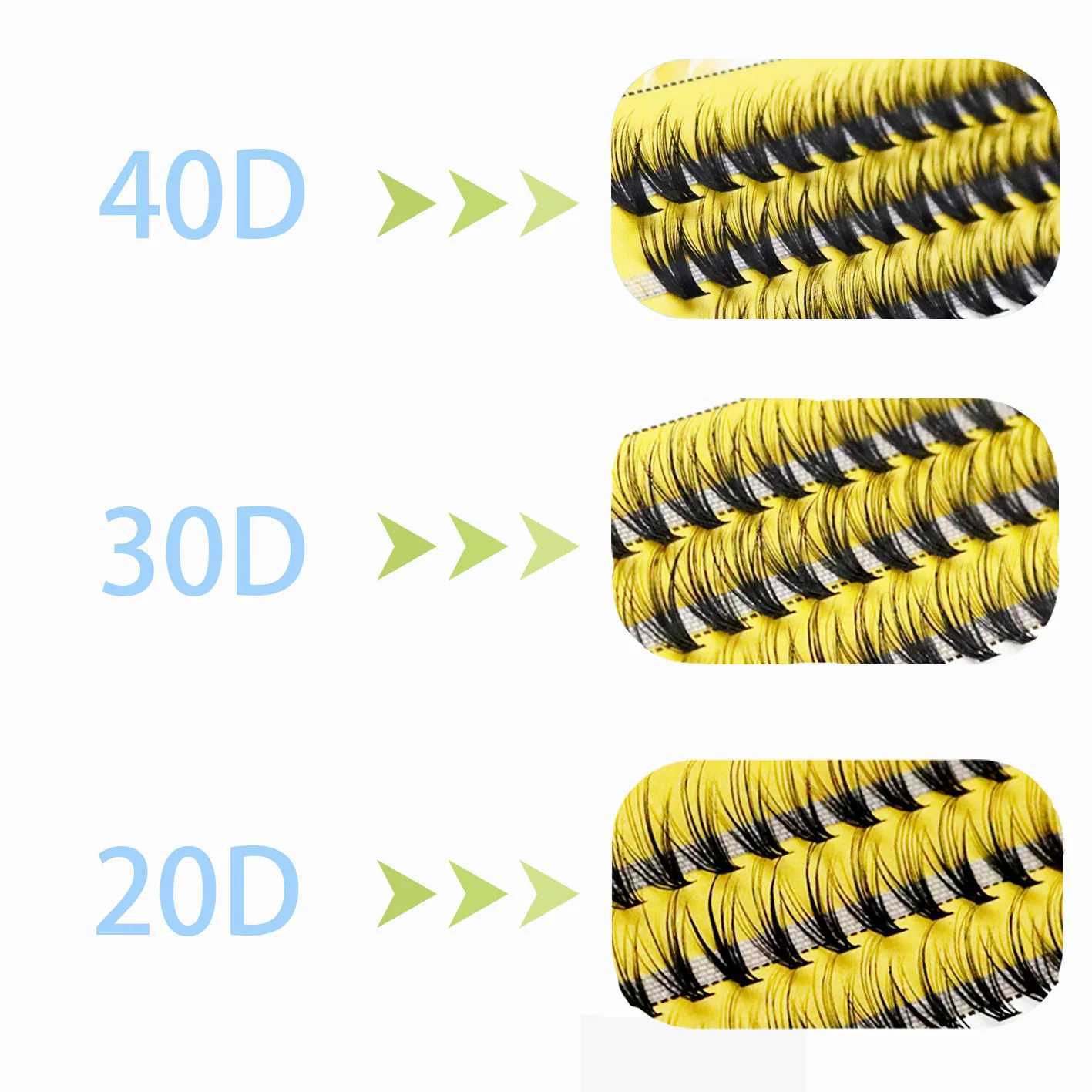 20D/30D/40D Eyelash extension60 cluster/Box soft Natural Eyelashes Individual Eyelash Makeup Lashes wholesaleXJ241019
