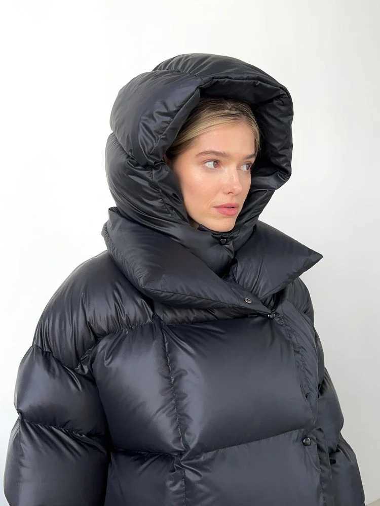 Women's Down Parkas Taruxy Thick Parkas Long Sleve Top Womens Autumn and Winter Warm Jacket Womens Strt Fashion Hoodie Womens Cotton padded Jacke