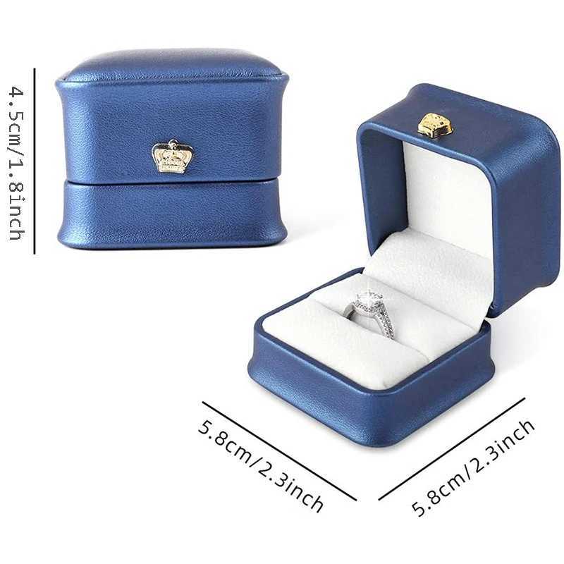 Ring Box Recommended for Couples PU Leather Jewelry Gift Box Ring Earrings Jewelry Display for Wedding and Engagement W241019
