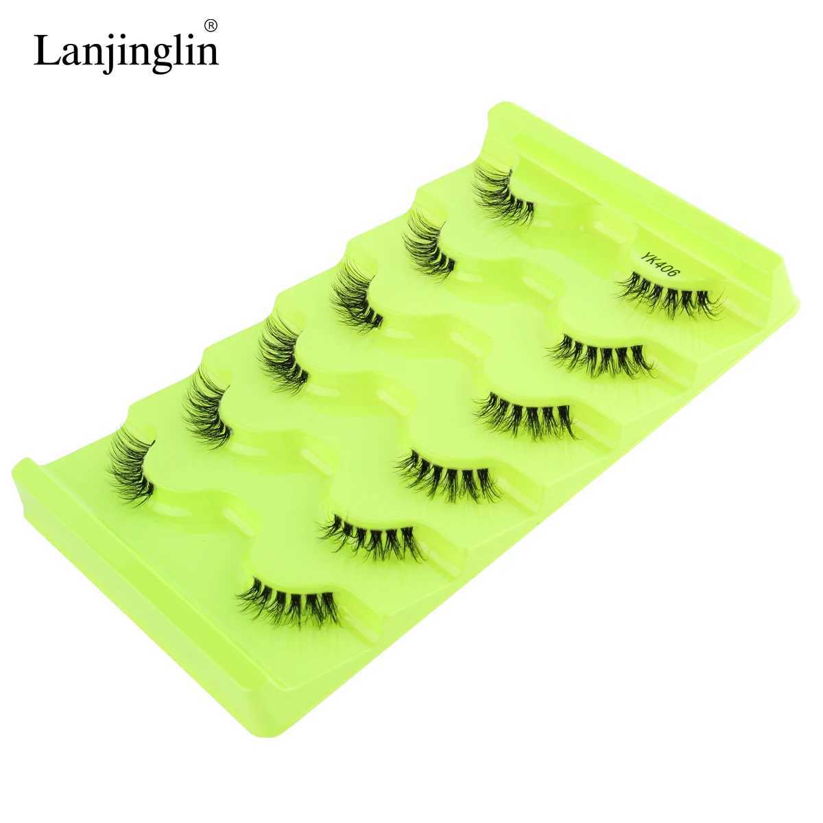 3/5/6/10 Pairs Half Lashes Half Cat Lashes Natural Look Faux Cils Mink Wispy 3d Mink Eyelashes Extension Makeup False EyelashesXJ241019