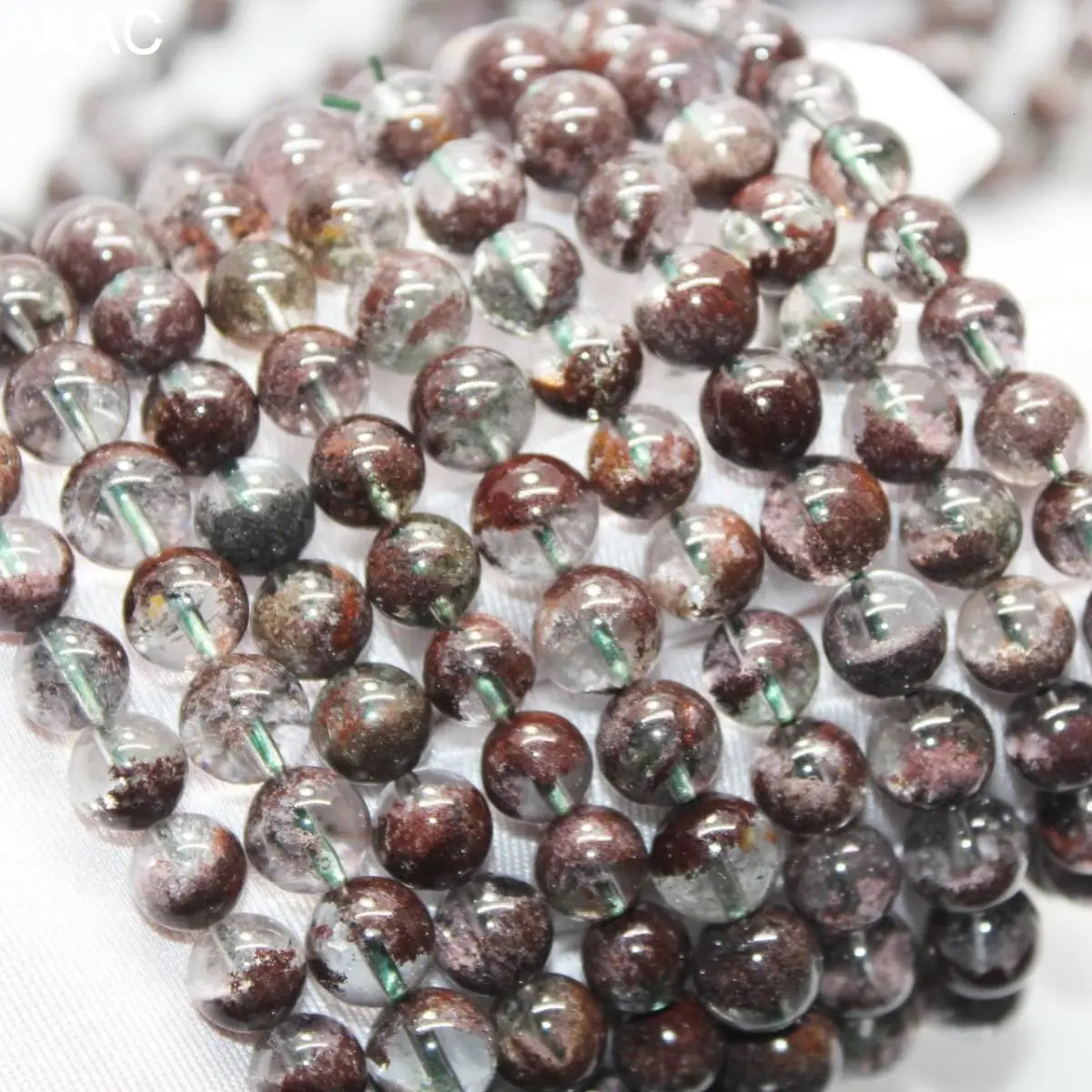 Natural phantom quartz Aapproximately 7-9mm gemstone bracelet beads 241018