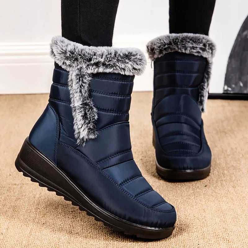 Snow boots womens plush womens shoes platform boots womens fur keep warm shoes womens flat casual winter boots Botas Mujer Y241019