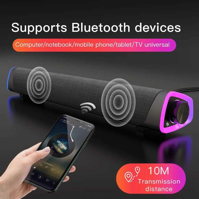 Loudspeaker box New Wireless Wired Computer TV Stereo Speakers 4D Surround Soundbar Subwoofer Sound Bar FM Radio LED For Laptop PC Theater Aux Z241019