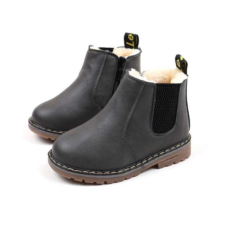 New Brand 2024 Kids Boots Fashion Toddler Baby Soft Flat Short Boots Non-Slip Rubber Sneakers Boys Girls Children Chelsea BootXJ241018