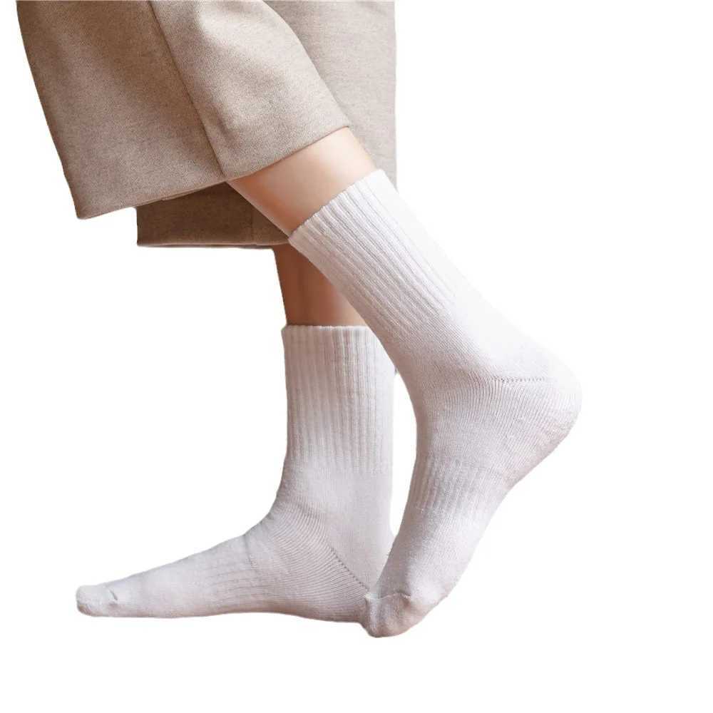 1pr Warm Autumn Winter Terry Earth Color Series Brown Color Thick Winter Womens Athletic Socks Womens Mid Tube StockingsXJ241019