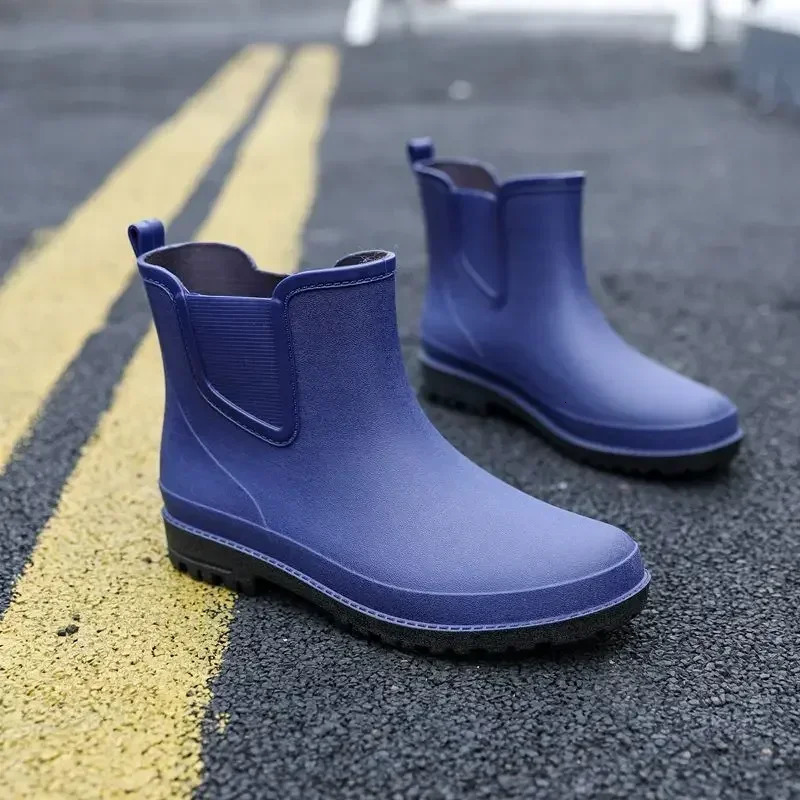 Wear-resistant Wellies Male Shoes Loafers Non-slip Mens Rain Boots Gum 2024 Outdoor Wide Toes Garden Adult Comfortable Water 241031