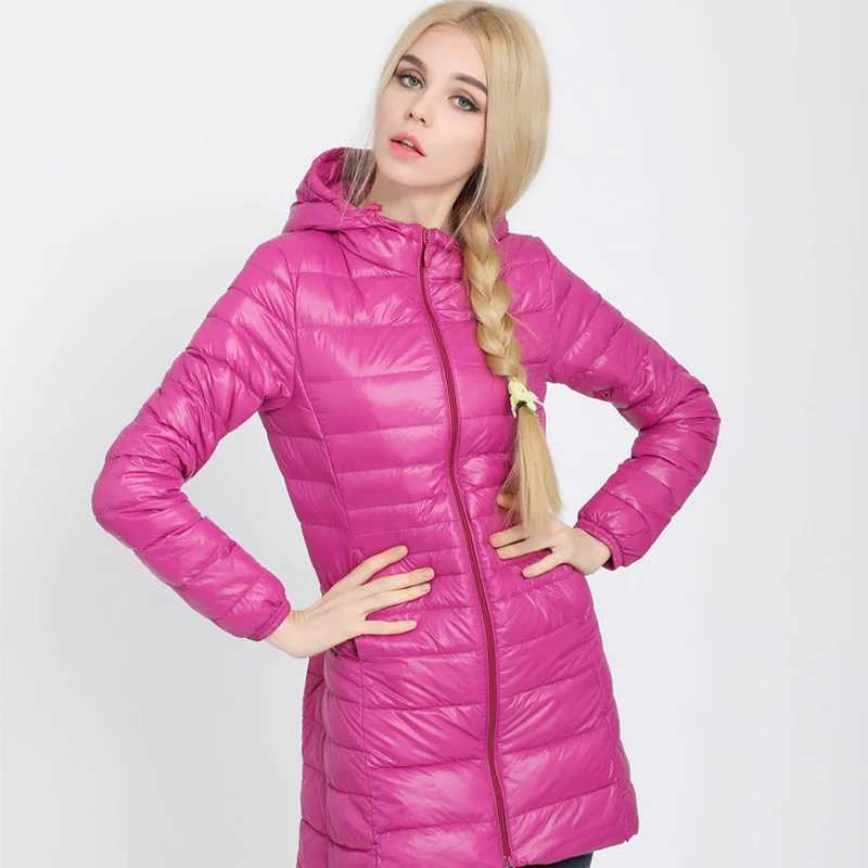 Women Spring/Autumn Ultra Lightweight Quilted Jacket 2023 New Woman Water and Wind-Resistant Big Size women Hoodies coatX241019