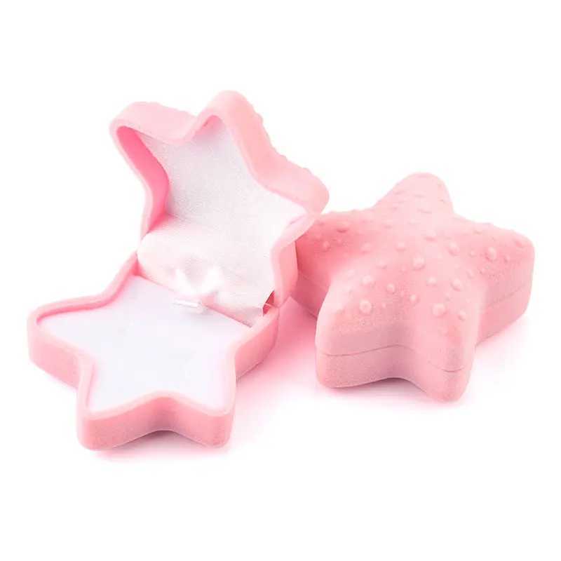 1 Cute Starfish Velvet Jewelry Box Wedding Engagement Ring Box Display Gift Box Bracket Earrings Necklace Bracelet W241019