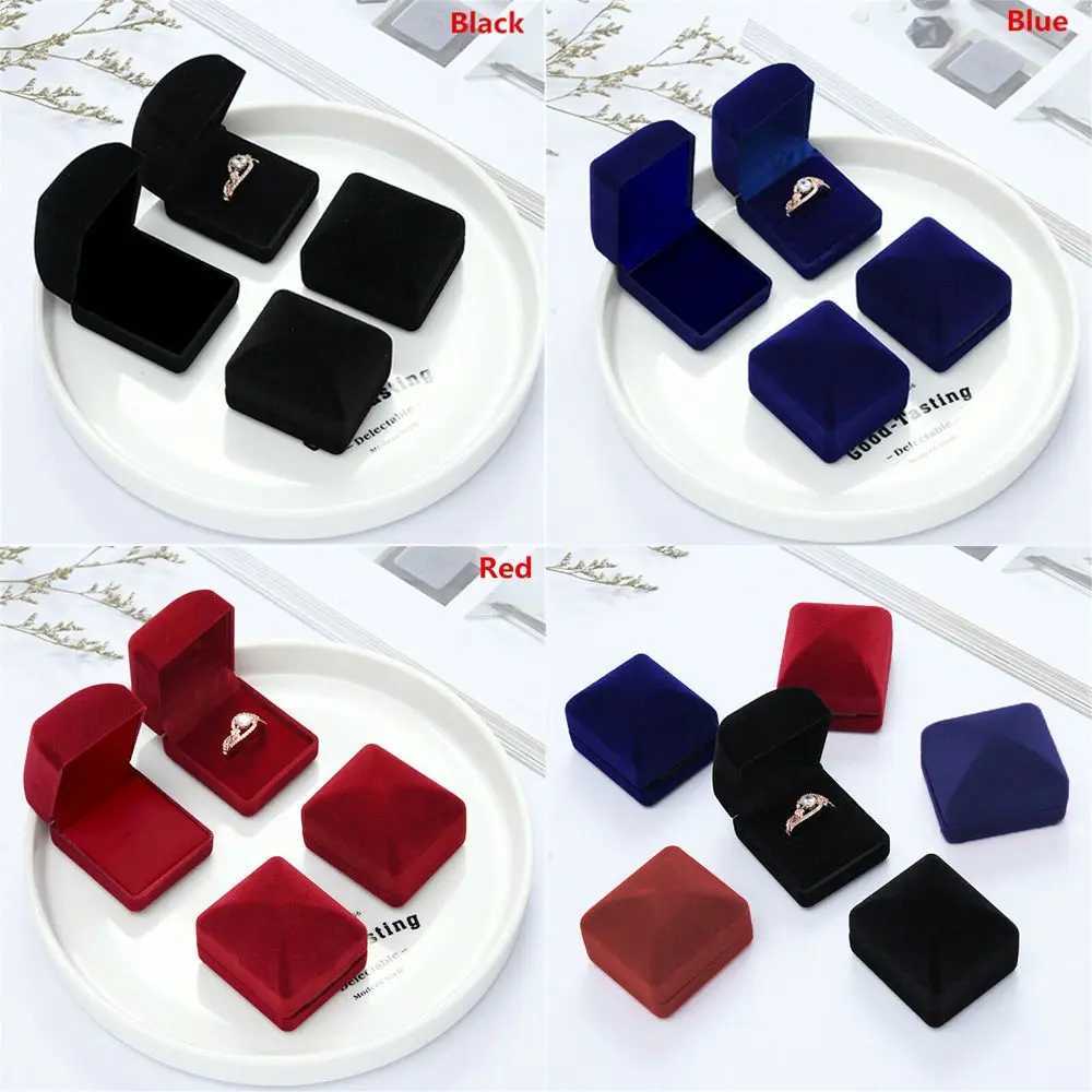 Engagement Black Velvet Ring Box Jewelry Display Storage Folding Box Wedding Ring Valentines Day Gift Organizer W241019
