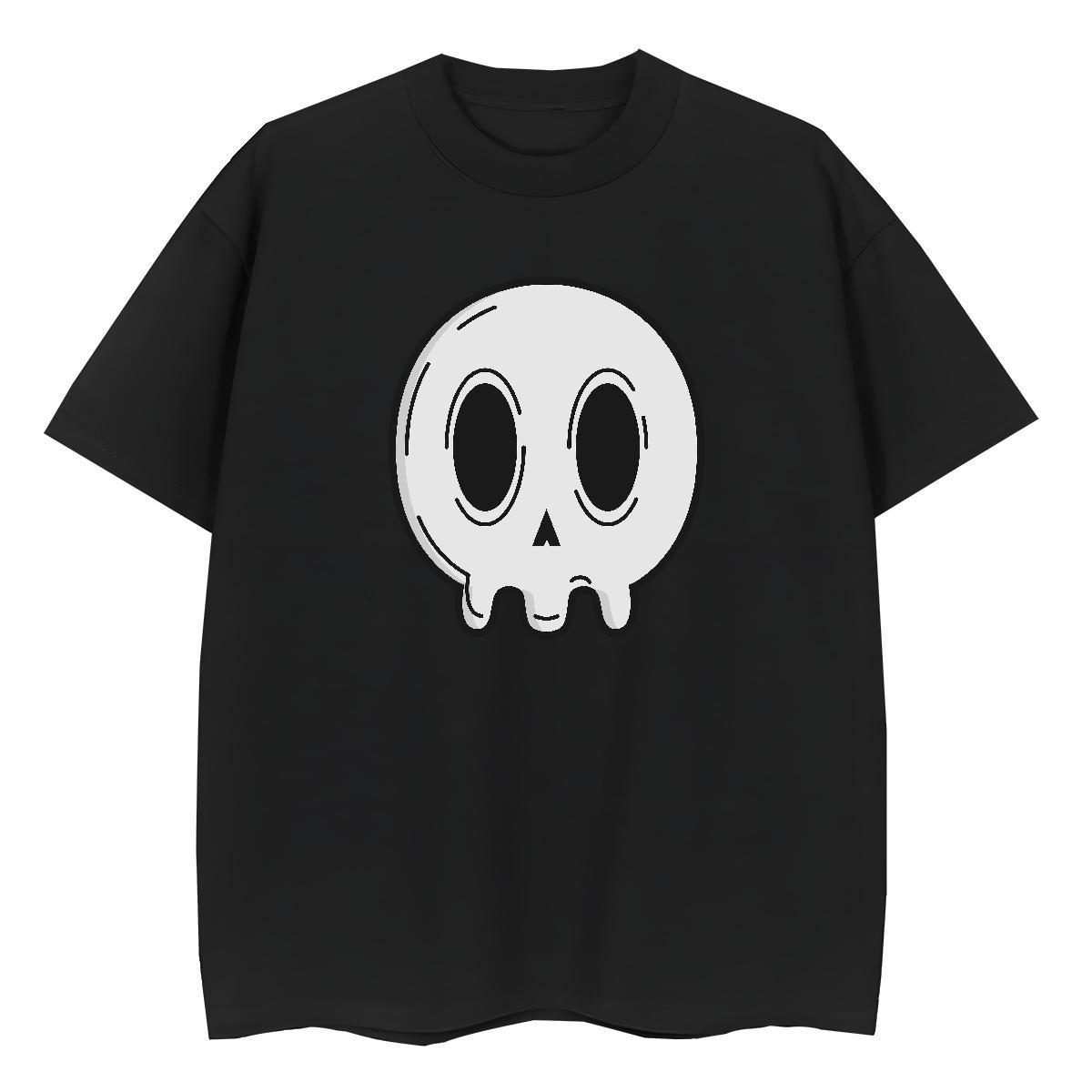 2024 Casual T-Shirts 100% Cotton 230g Breathable Soft Home Outdoor skull Unisex Tshirts Brand DIY Printed Clothings