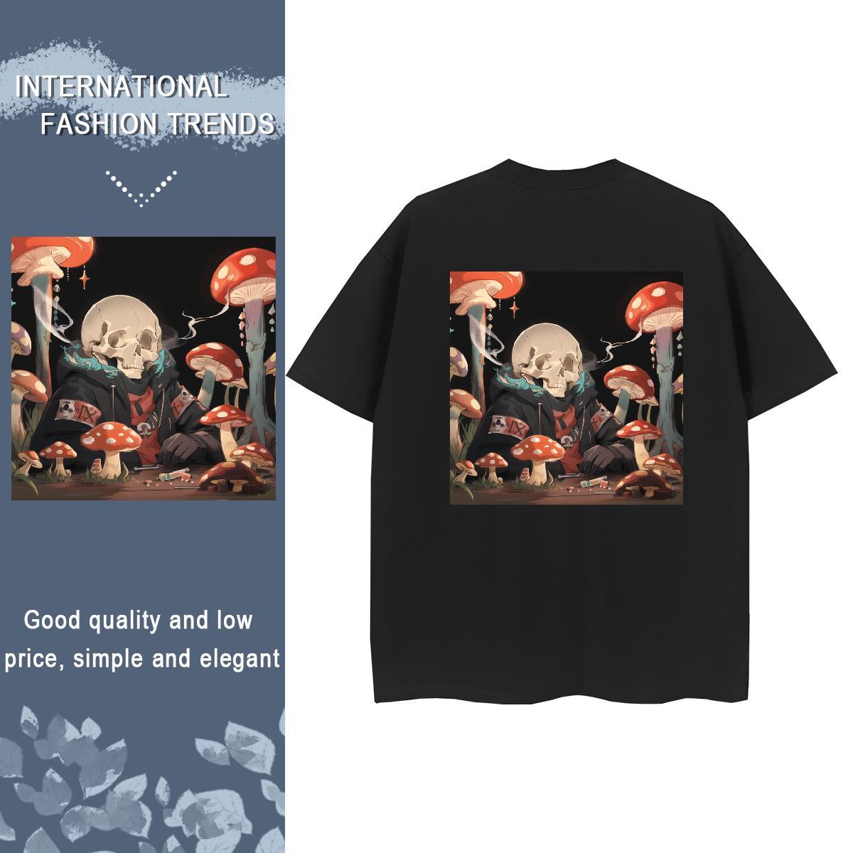 Custom T Shirts Women 100% Cotton 230g Crew Neck Breathable Beach skull Unisex Tshirts Female Custom Print Plus Size Tees