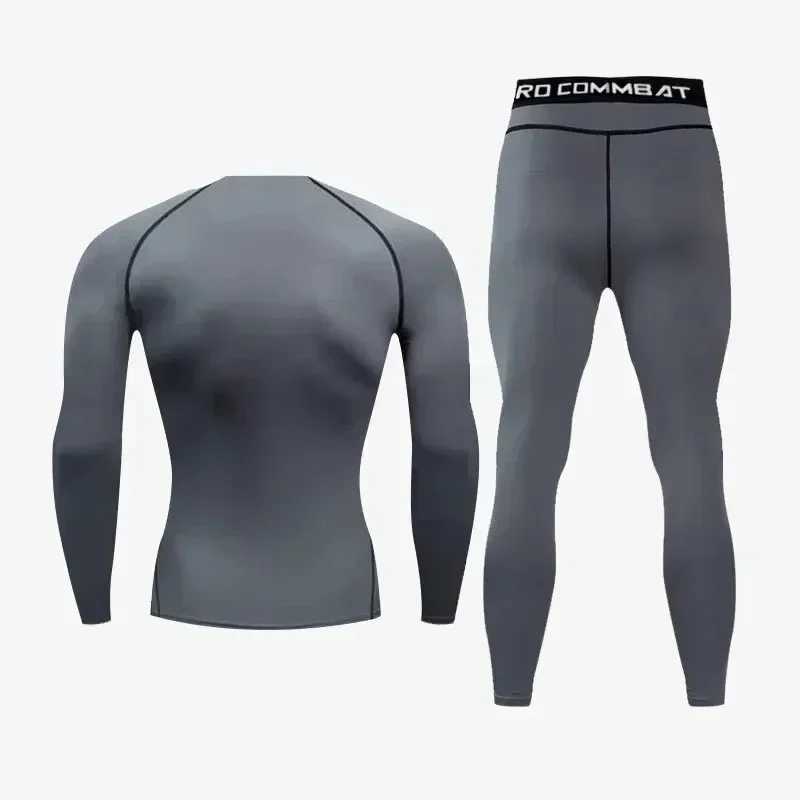 Sportswear New Mens Compression Running Set Quick Drying Training Gym Fitness Rashguard Tracksuit Mens 2-piece Sportswear W241018