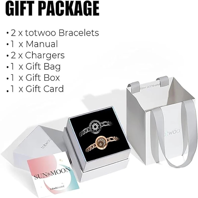 TOTWOO Long Distance Touch BrackeletsVibration Light up for Love Couples Brackelets 241018