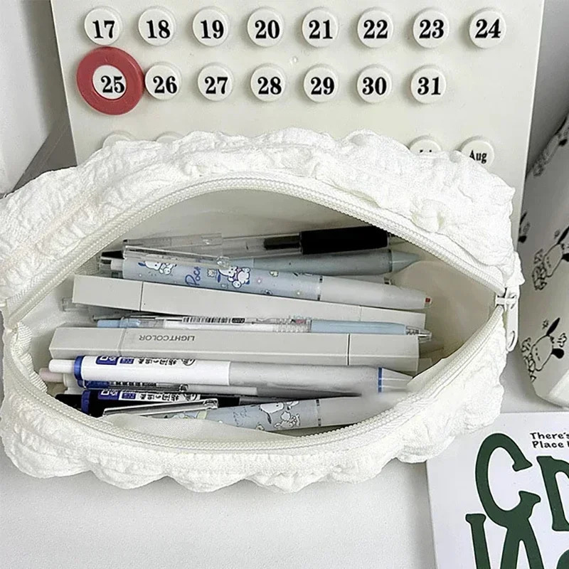 1PC Cosmetic Bag Makeup Pouch Solid Color Pencil Case Creative Pillow School Supplies Stationery Box Organizer 241019 zhanyishengli
