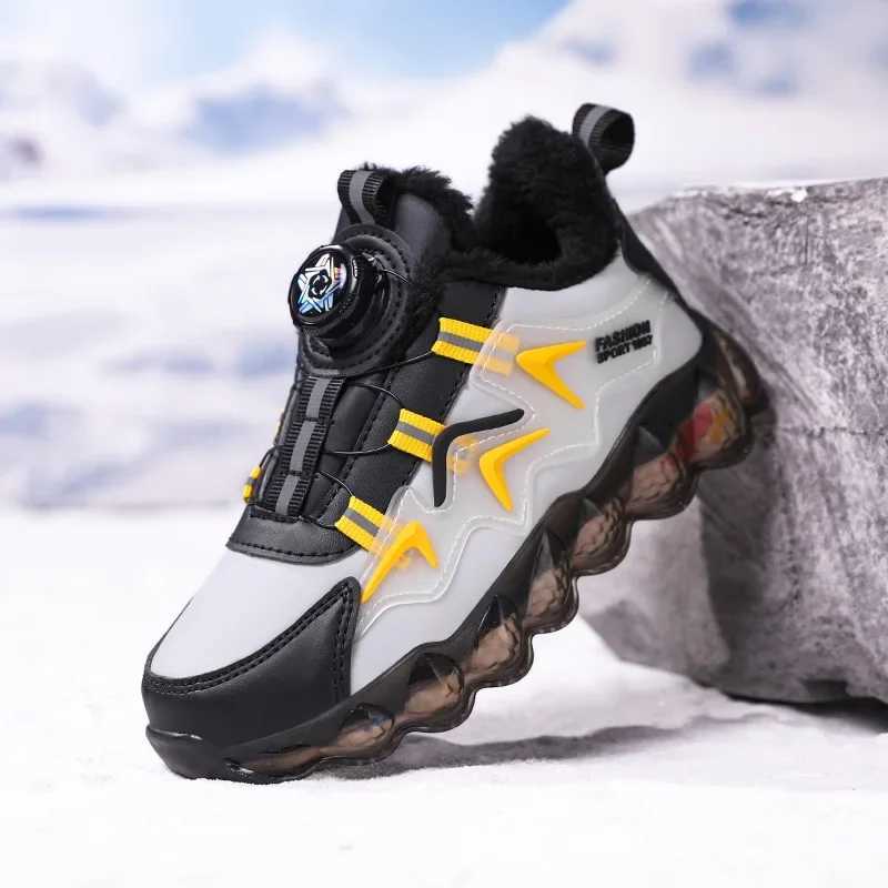 Athletic Outdoor Winter Children Shoes Boys Sneaker Warm Plush Waterproof Kids Snow Shoes Fashion Outdoor School Sports Tennis Shoes for Boy H241019