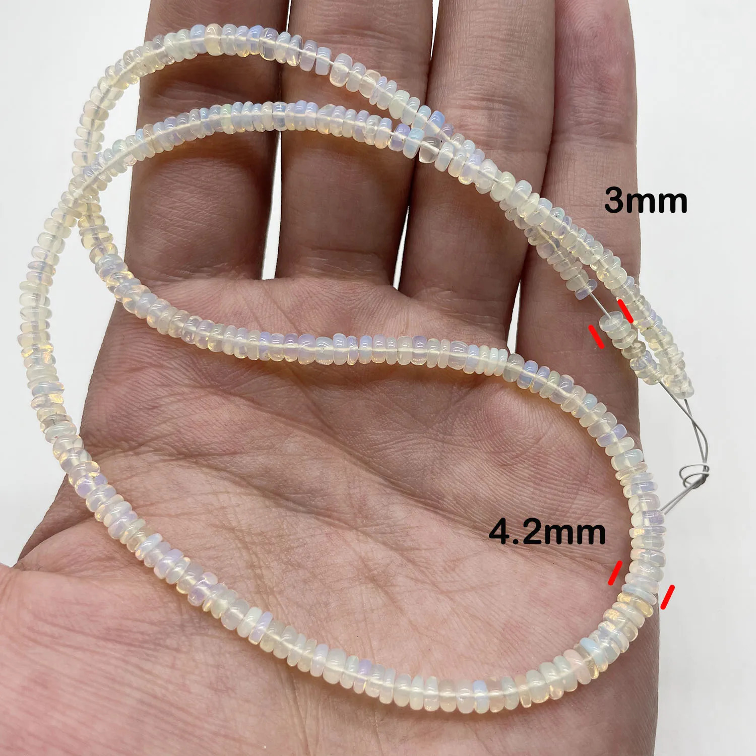 Wholesale natural 5A opal Rondelle flat loose beads used for making jewelry bracelets necklaces DIY free delivery 241018