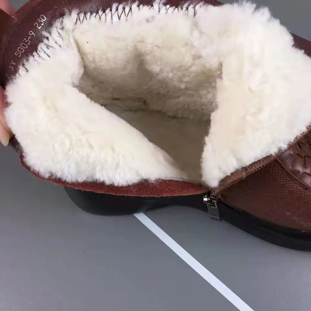 PU leather plush Martin womens boots solid color thick insulation womens snow boots anti slip casual shoes 241018