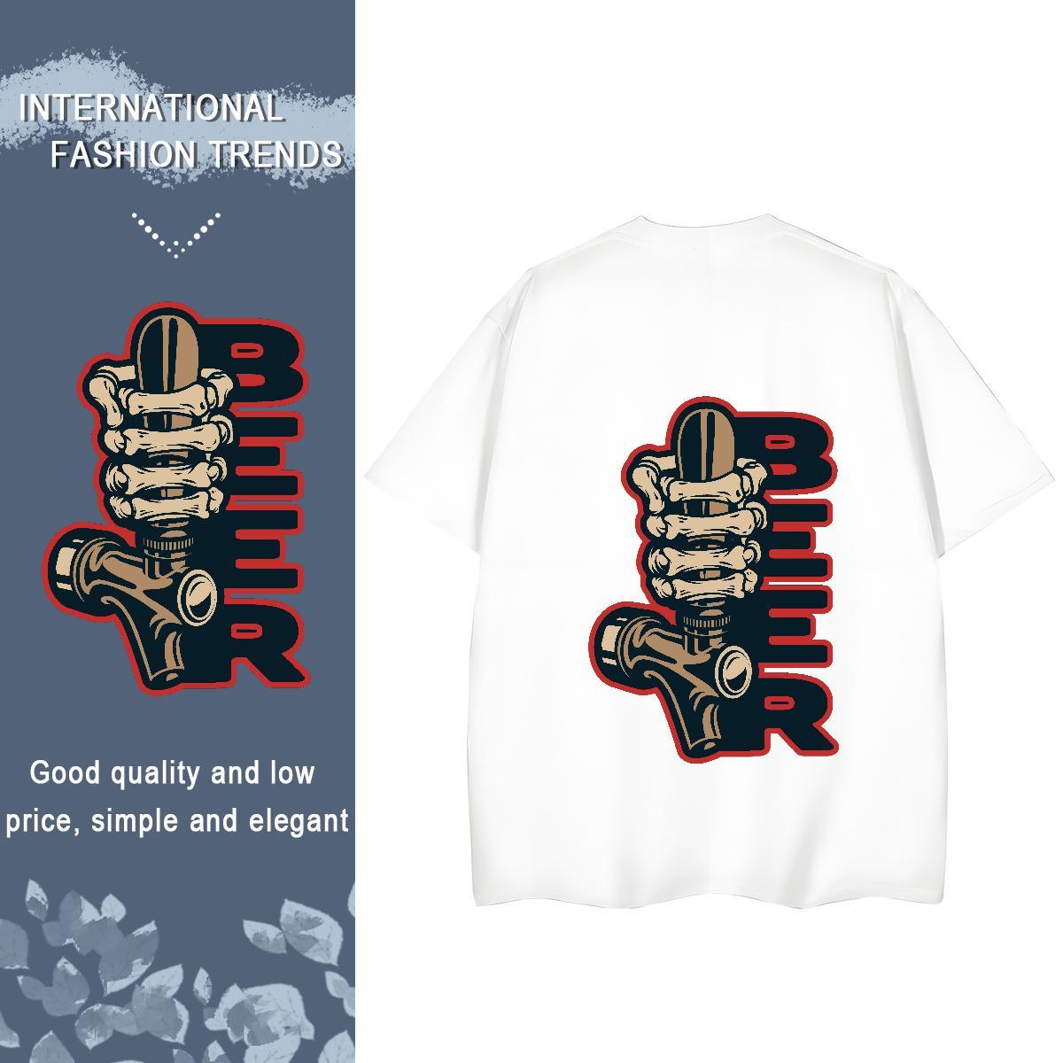 Custom T-Shirts 230g Cotton Breathable Short Sleeve Street Casual skull Women Tshirts Nice Custom Print Oversized Clothes