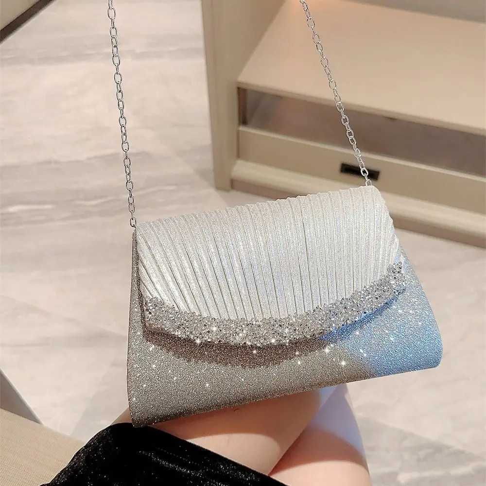 Luxury sparkling silver dinner bag ladies dinner bag with shoulder bag Y241019