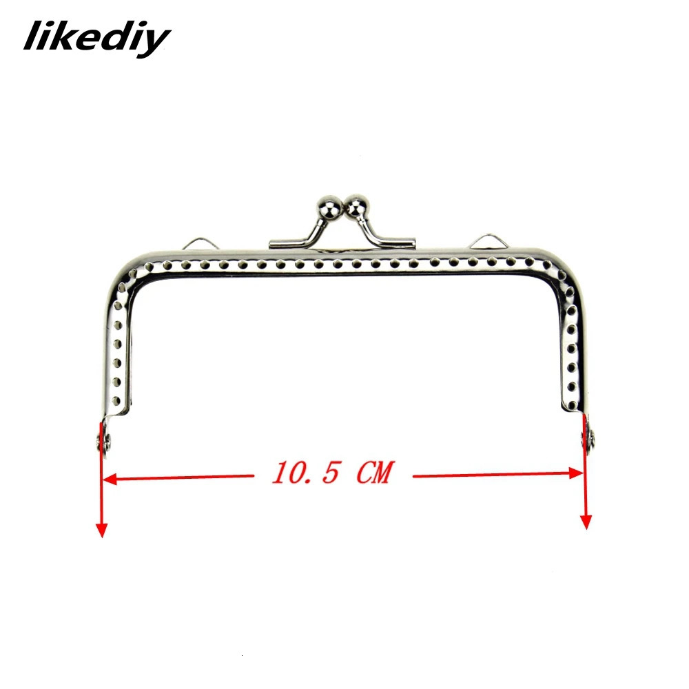1 Piece Square Glossy Silver Basic Metal Purse Frame Kiss Clasp Lock DIY Bag Accessories 8510512515518 CM 241017