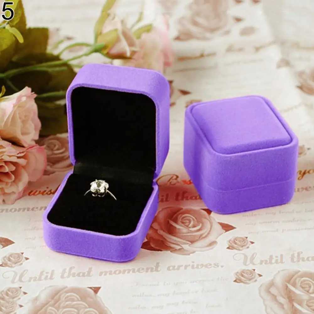 Ring Box Velvet Jewelry Box Display Stand Ring Earrings Necklace Soft Organizer Box Wedding Jewelry Packaging Box W241019