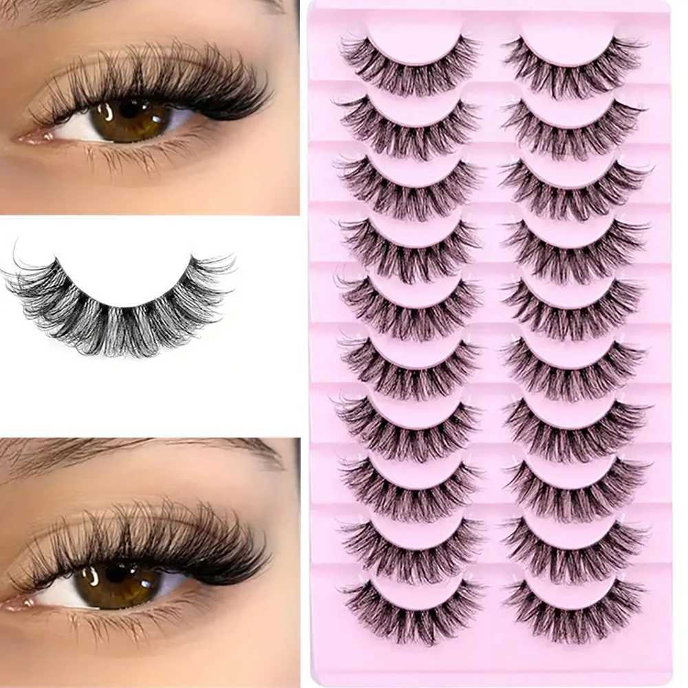 10 Pairs False Eyelashes 6D Super Fluffy Wispy Faux Eyelashes Cat Eye Effect Dramatic Lashes Eyelash Extension MakeupXJ241019