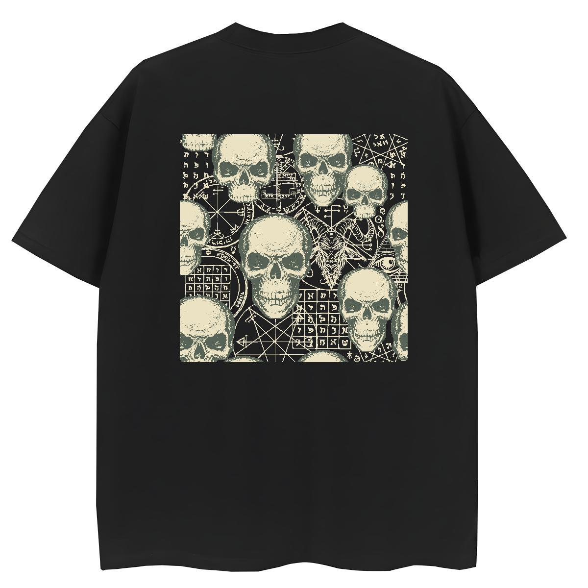 Custom T-Shirts 230g Pure Cotton Breathable High Street Hip Hop skull Womens Tshirts Designer Nice Graphic Top Tees