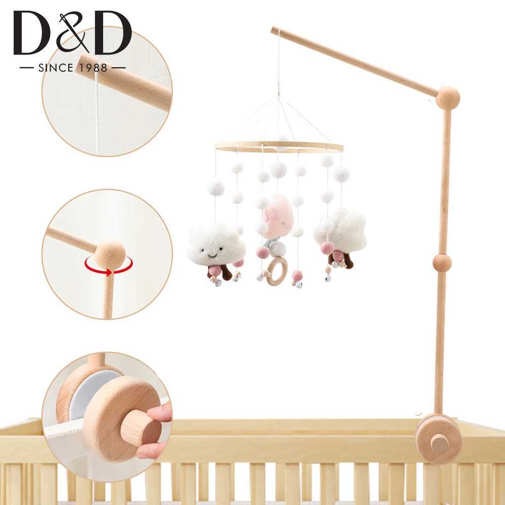 1 piece of baby wooden bed bell rotating bracket mobile hanger toy hanger toy bracket baby crib baby crib toy home decoration W240815