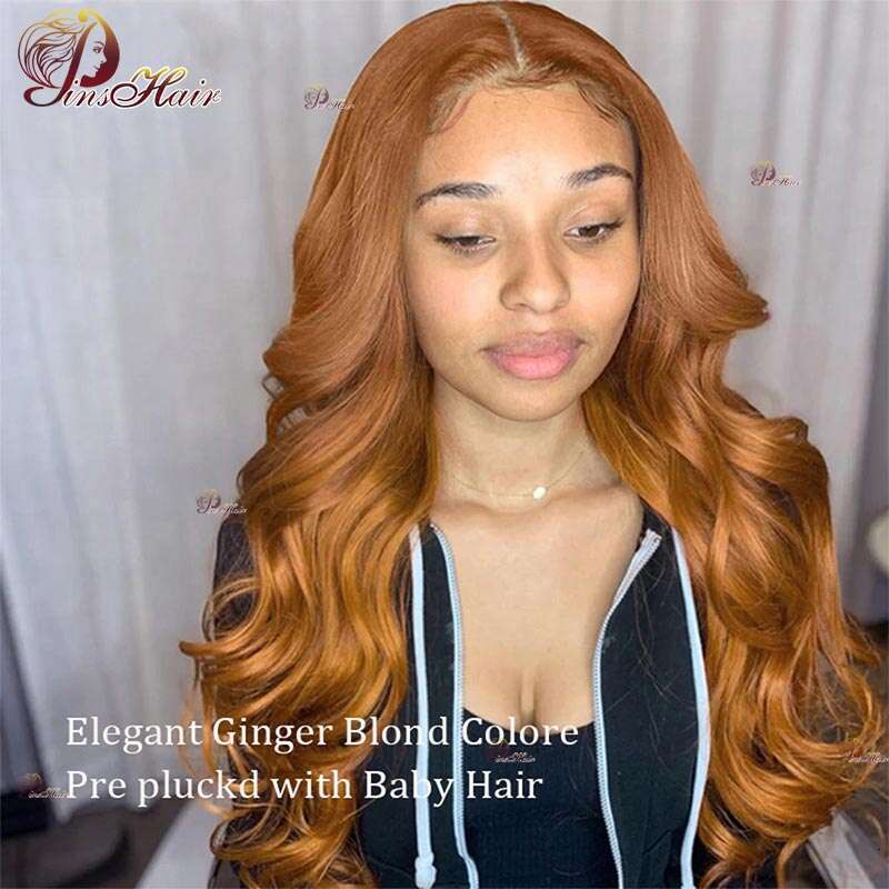 Ginger 13X6 Wigs Body Wave Honey Blonde Lace Front Pre-Plucked Remy Human Hair Wig for Women
