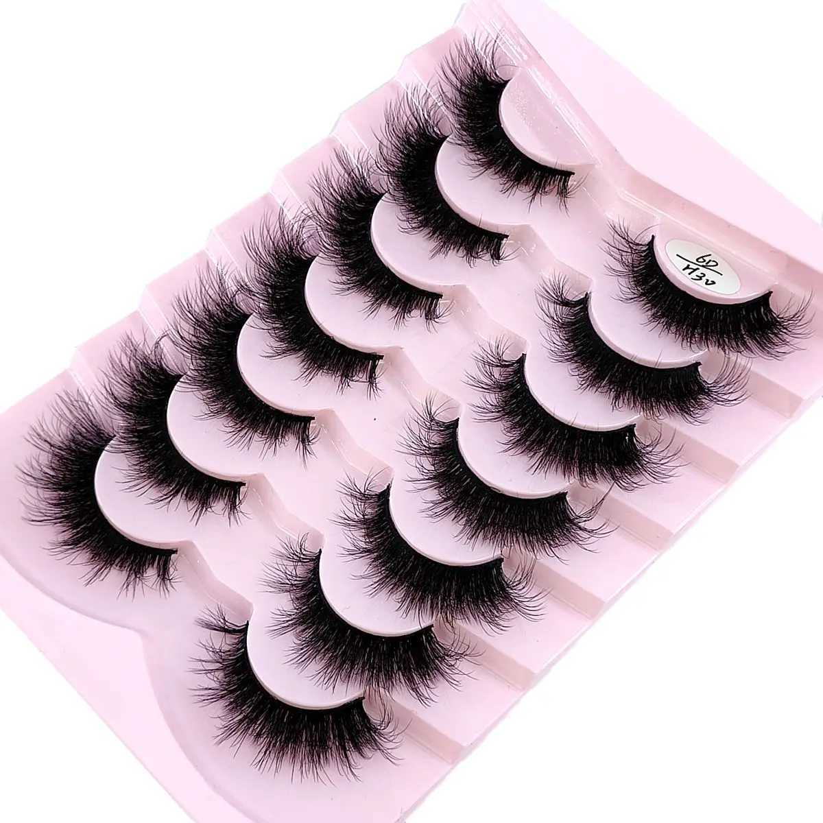 NEW 7Pairs Lashes manga Lashes 3D Faux Mink Lashes Natural Look Wispy Mink Eyelashes Fluffy Cat Eye Lashes Pack Fake EyelashesXJ241019