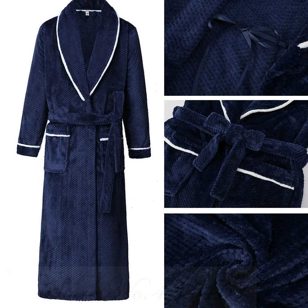 Loose Coral Fleece Long Robe Homewear Large Size Couple Flannel Sleepwear Winter Thicken Warm Mens Nightwear Bathrobe Gown 4XLXJ241018