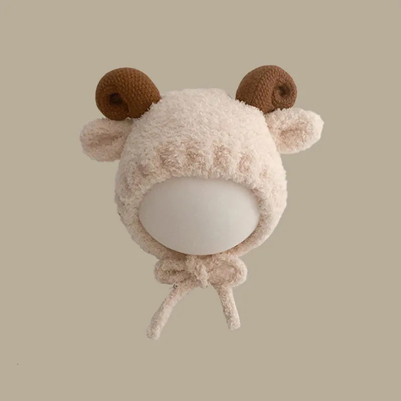 Cute Knitted Ponbang Baby Hat Thick and Warm Girl Boy Bunny Winter Ears Warm Hat Set Childrens Glove Hat Hat Hat Suitable for borns 0-24M 241019