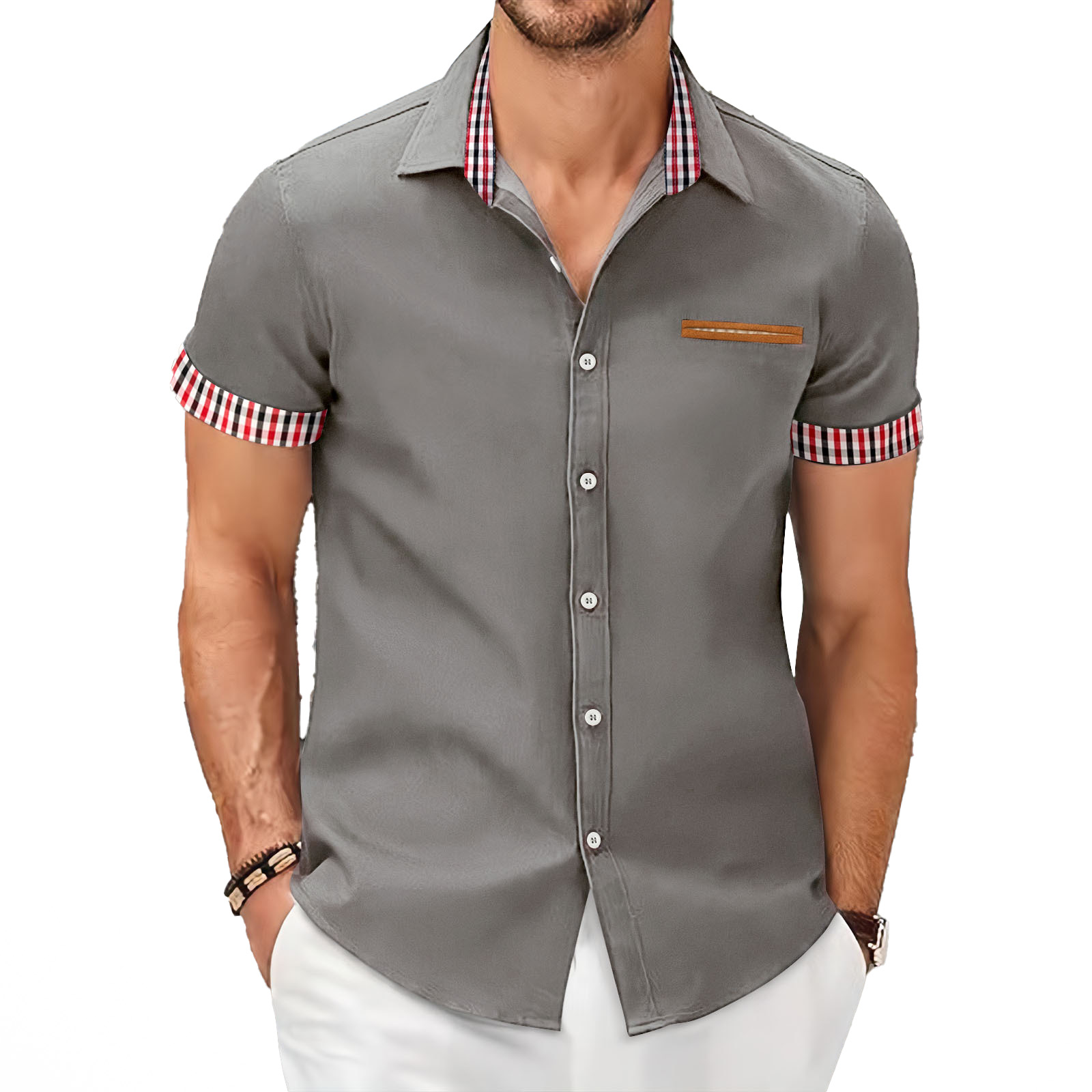 Designer T Shirt Mens Luxury New Summer Fashion Casual Retro Shirt Short Crop Oversized Cotton Luxe Clothing plus size 3xl top quality plaid pattern b