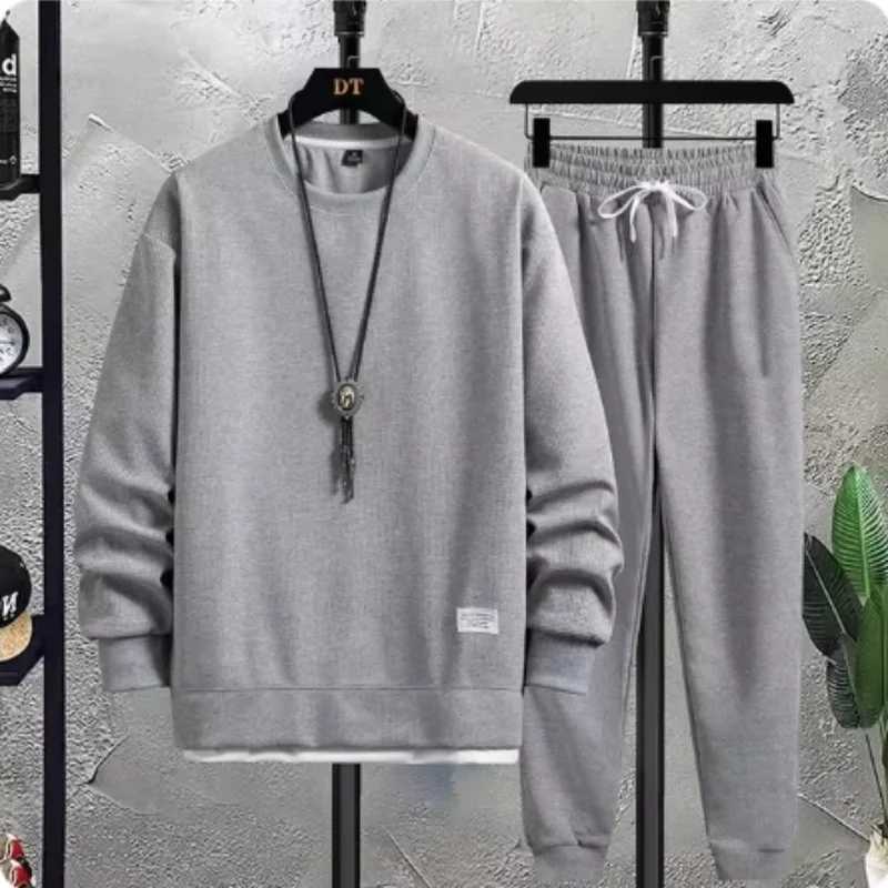 2014 Autumn Mens Xinhua Cake Set Casual Handmade Sports Long Sleeve Pants Two Piece Fashion Brand Set W241018